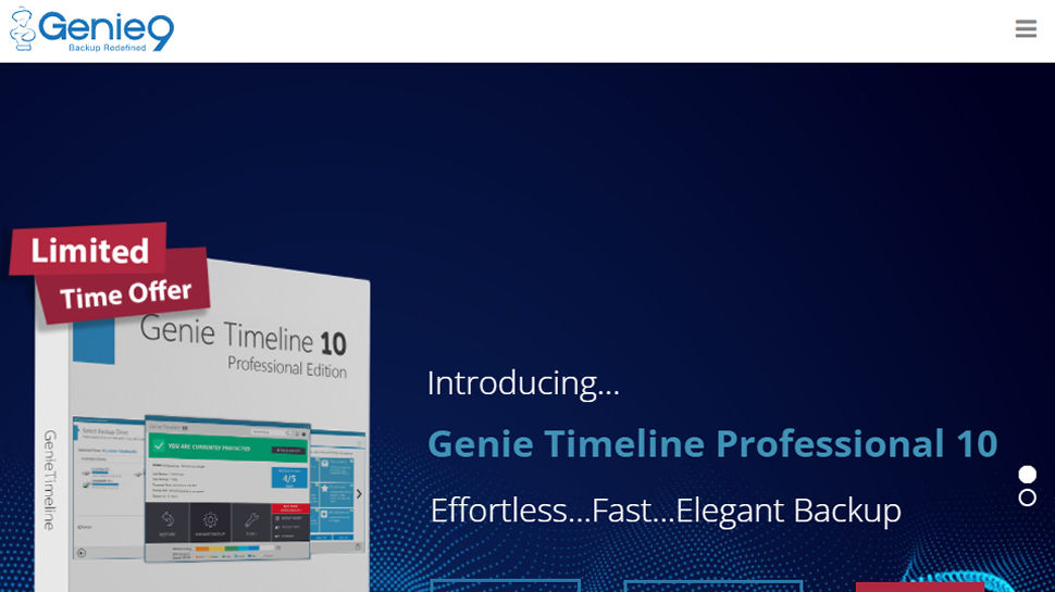Tangkapan layar situs web Genie9 Timeline