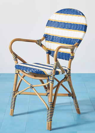 blue and yellow outdoor chair