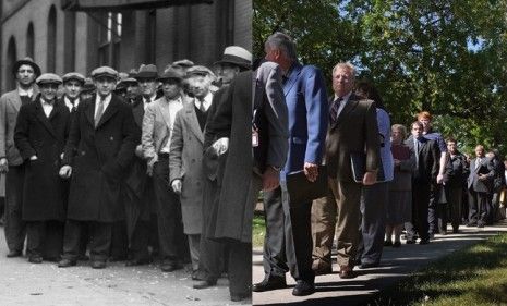 Unemployment line, New York City, 1930s