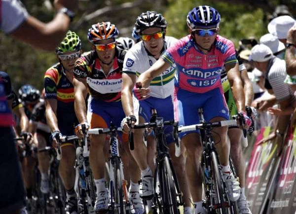 Matt Lloyd (Lampre-ISD) on Old Willunga Hill.