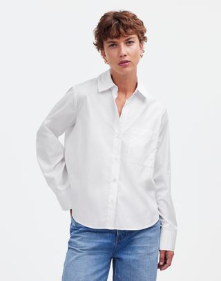 Easy Y-Neck Button-Up Shirt