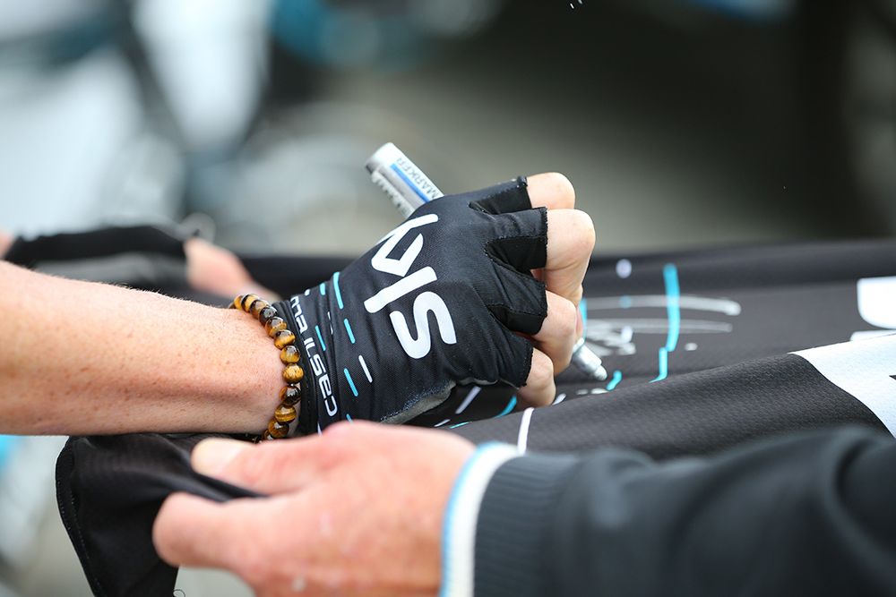 Team Sky riders sign jerseys for fans