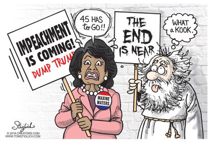 Political cartoon U.S. Maxine Waters Trump impeachment
