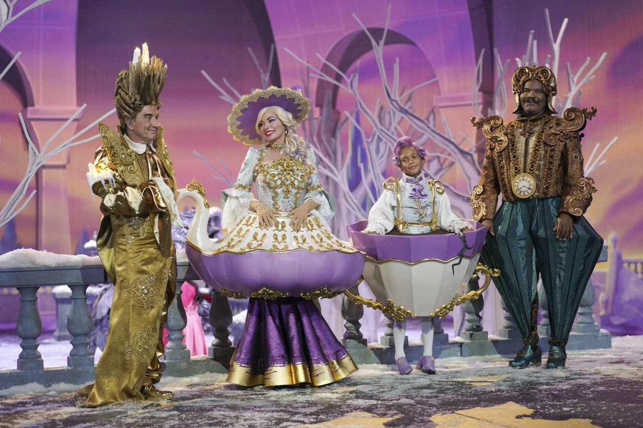 Beauty and the Beast cast on stage in Beauty and the Beast: 30th Celebration