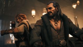 Varric and Harding in Dragon Age: The Veilguard.