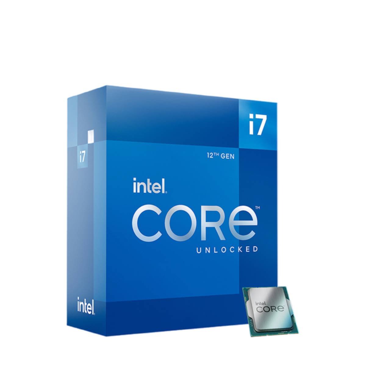 An Intel Core i7-12700K against a white background
