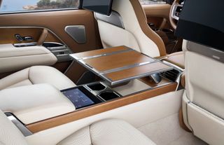 car interior with tray table