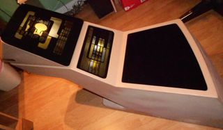 The computer for "Number One" – William Riker, as played by Jonathan Frakes – is among the pieces being restored in a Star Trek: The Next Generation display bridge.