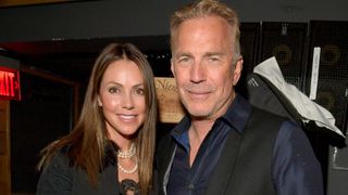 Christine Costner and Kevin Costner attend OmniPeace Foundation Presents Rock Rwanda Benefit Honoring Kevin & Christine Costner at Vibrato Grill Jazz on April 05, 2022 in Los Angeles, California.