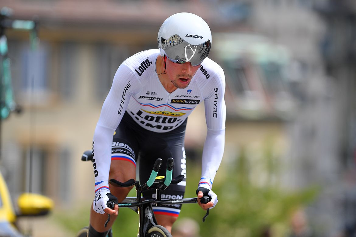 Primoz Roglic on his way to the stage win