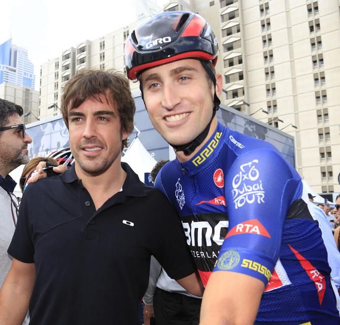Fernando Alonso and Taylor Phinney (BMC)