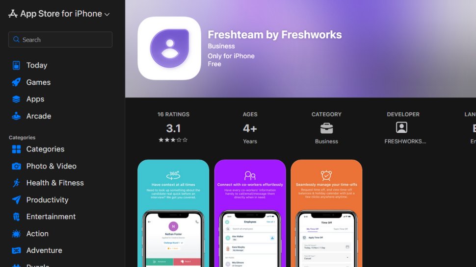Freshteam website screenshot (March 2026).