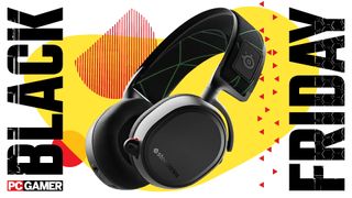 Black Friday listing image with a Steelseries headset featured
