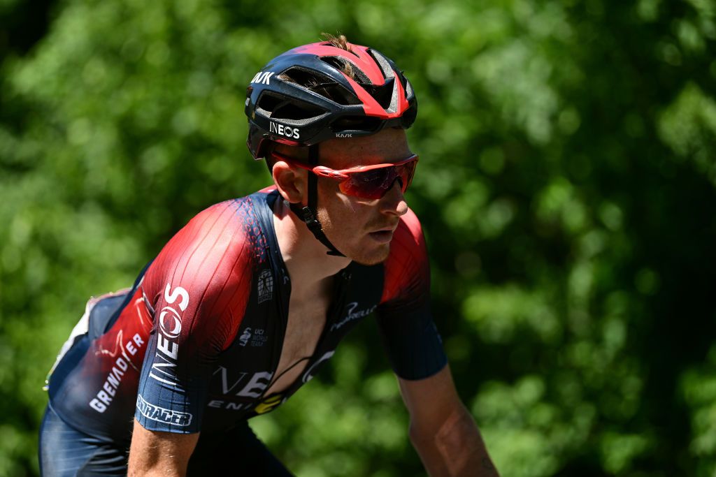 GAP FRANCE JUNE 10 Tao Geoghegan Hart of United Kingdom and Team INEOS Grenadiers competes during the 74th Criterium du Dauphine 2022 Stage 6 a 1964km stage from Rives to Gap 742m WorldTour Dauphin on June 10 2022 in Gap France Photo by Dario BelingheriGetty Images