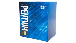 Intel Pentium Gold G7400 against a white background