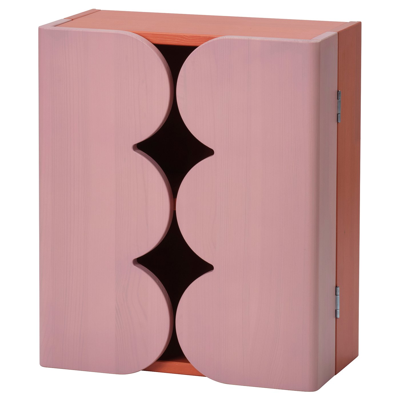 Ommj&amp;Auml;nge Cabinet With 2 Doors and Shelf - Pink Orange/stained 15x17 3/4 "