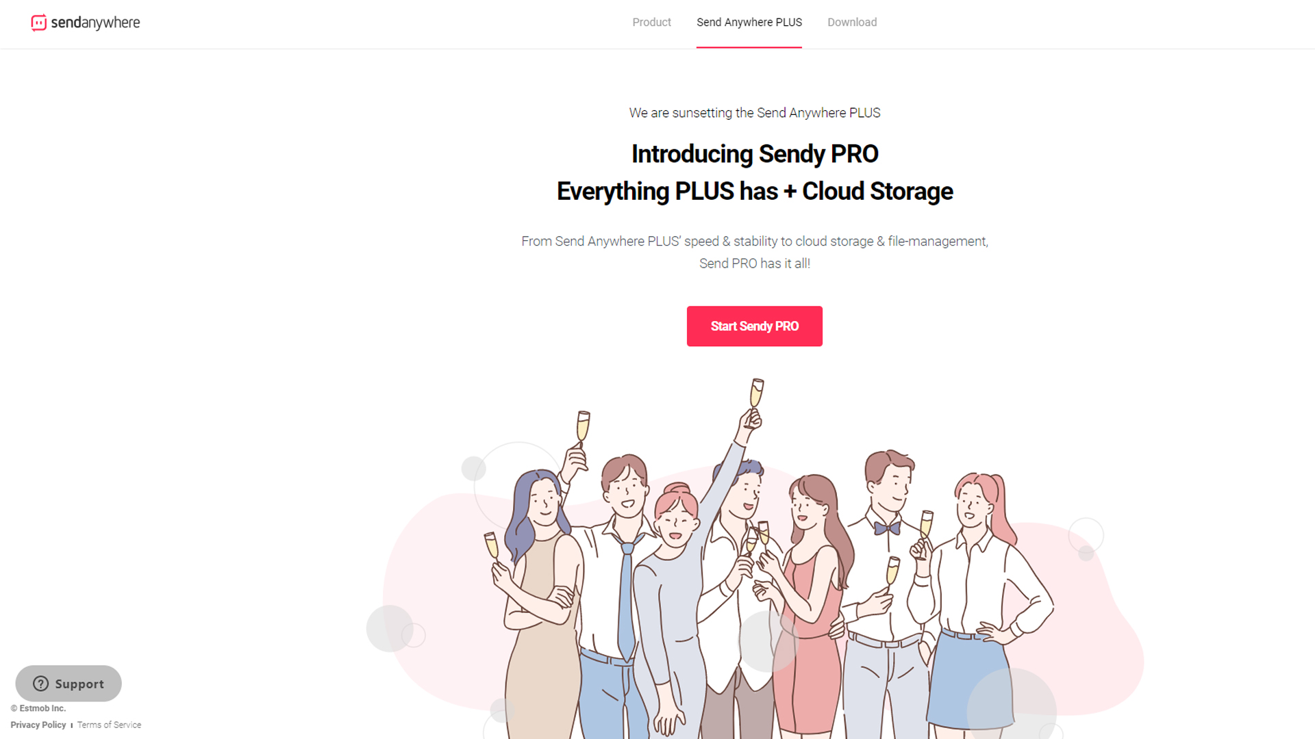 SendAnywhere's Pro page