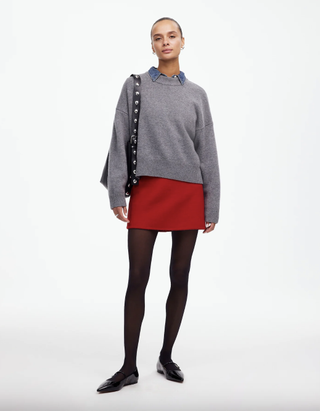 Double-Faced Mini Skirt in Wool Blend