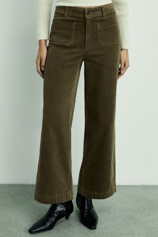 Mango Khaki Corduroy Culottes 