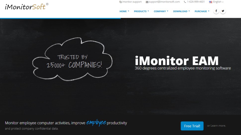 Website screenshot of iMonitorSoft (August, 2025)