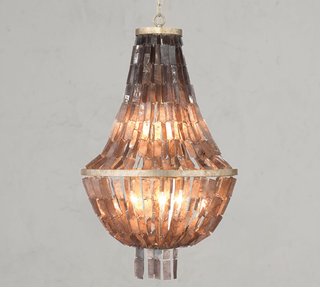 mother of pearl Pottery Barn chandelier