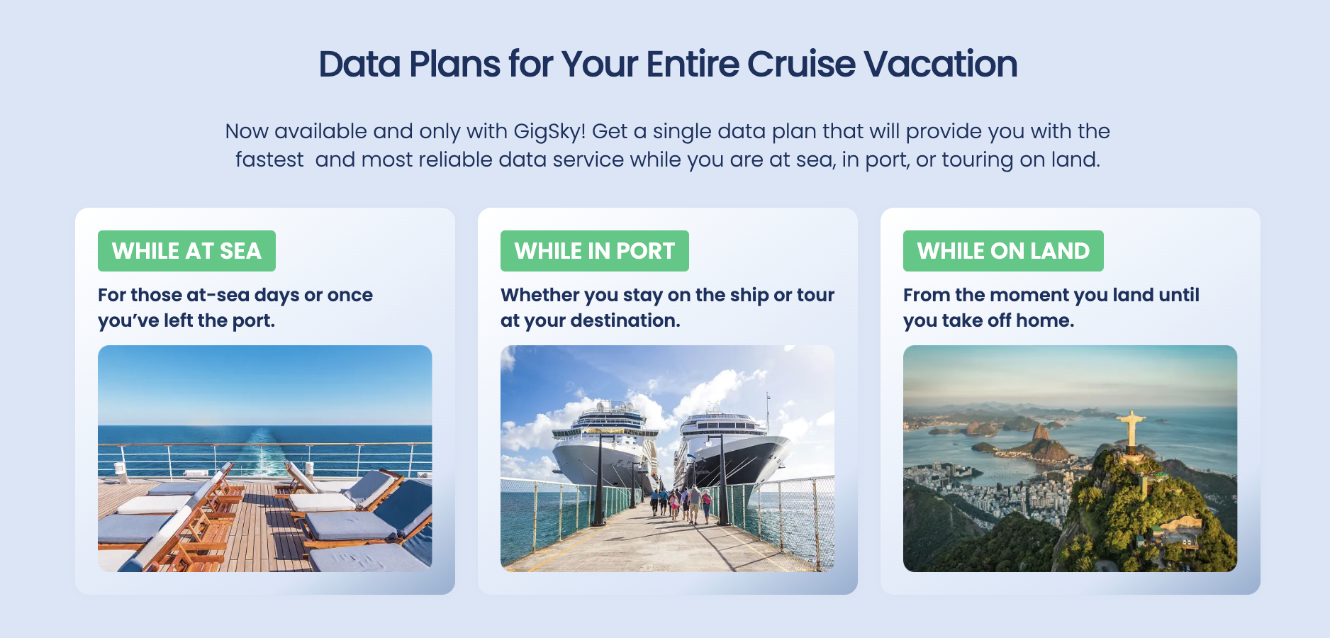 Gigsky cruise vacation data plans