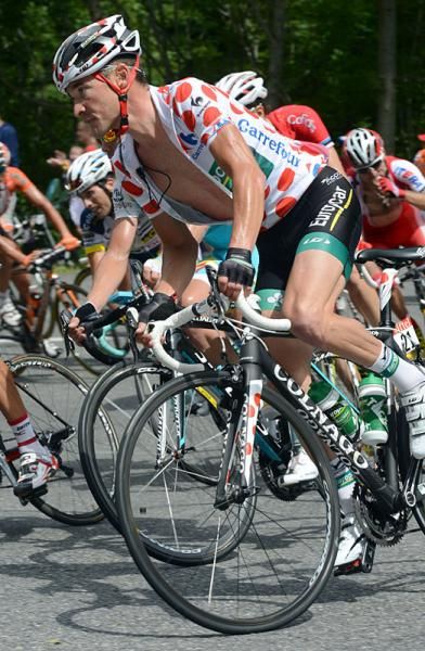 Thomas Voeckler (Europcar) in polka dots