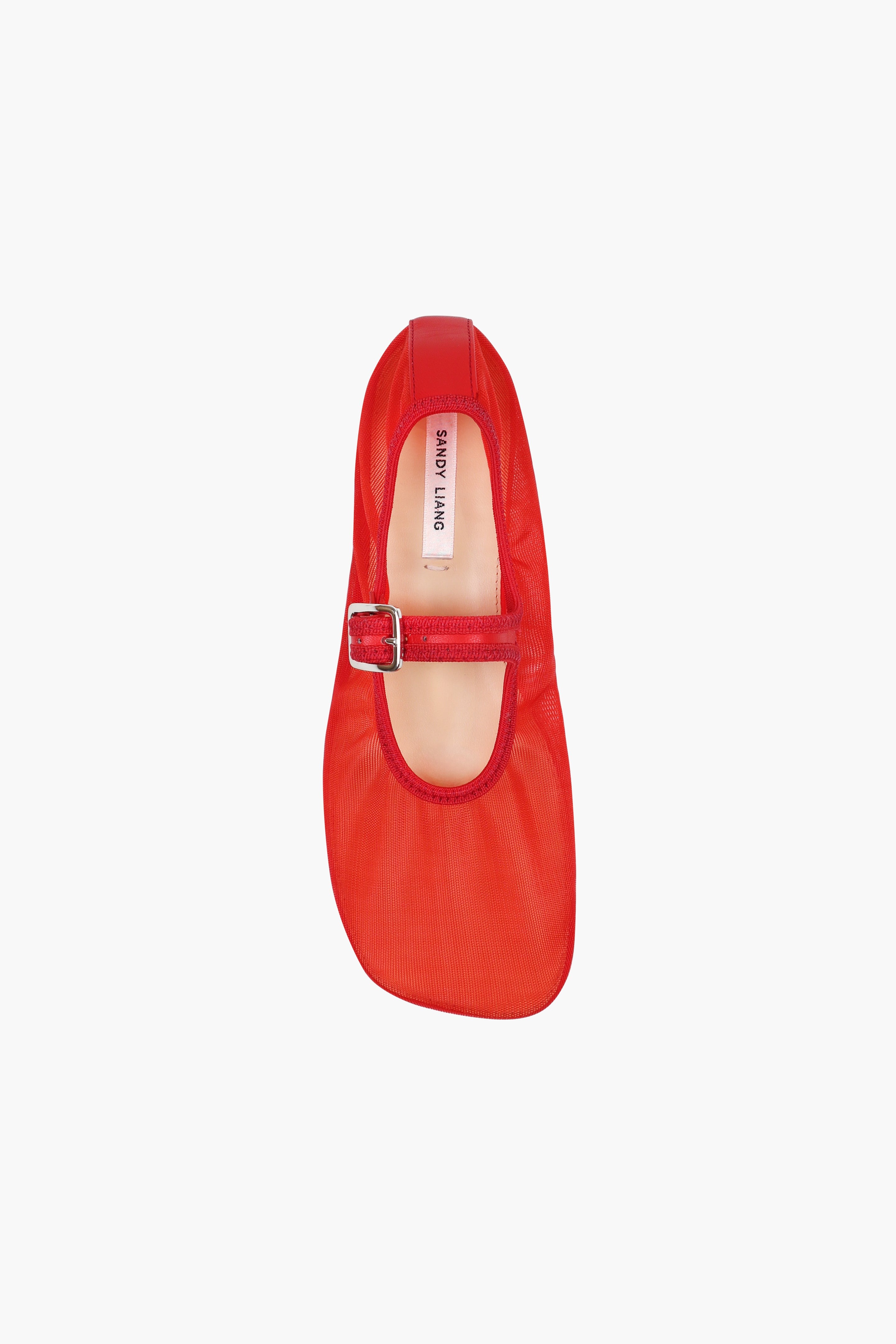 Red Mary Jane Mesh Ballerina