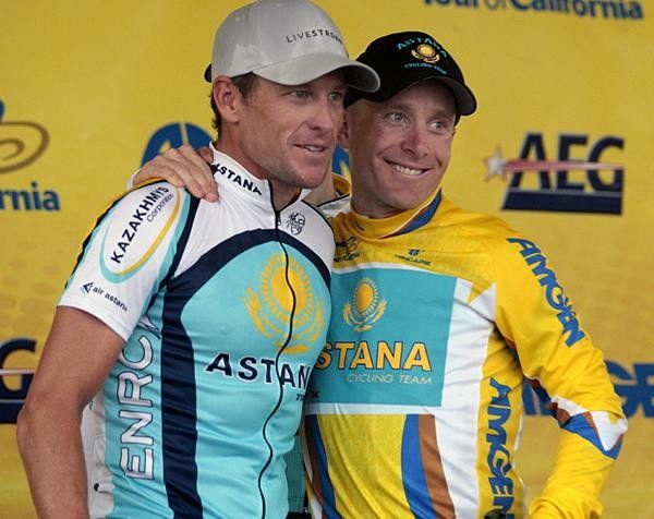 Brothers in arms &ndash; Lance Arsmtrong (l) and Levi Leipheimer
