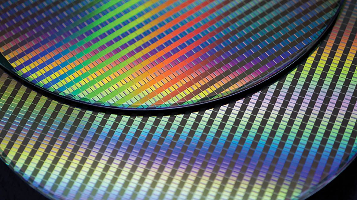 TSMC wafers on top of one another