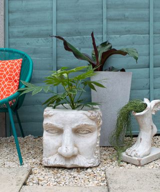Classical sculpted head outdoor planter
