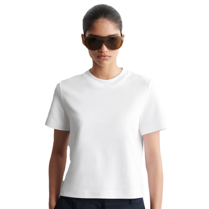 model wearing white tshirt, cos