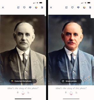Screenshot of Photomyne Photo Scan app in use