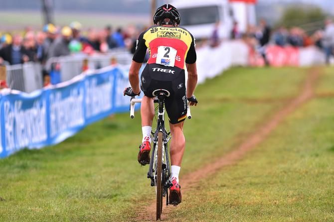 The view the rest of the field had of Sven Nys after lap 1
