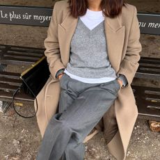 @deborabrosa winter outfit coat and sweater