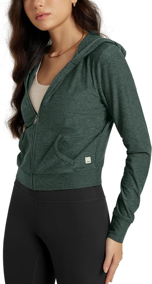 Full-Zip Cropped Hoodie