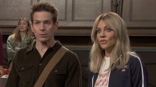 Dennis and Dee standing uncomfortably in courtroom in It's Always Sunny in Philadelphia Season 18