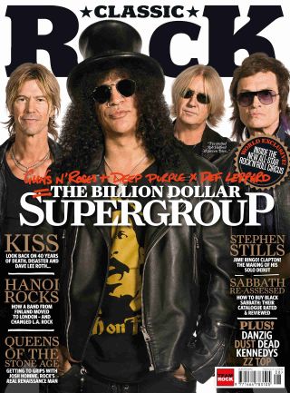 The cover of Classic Rock issue 187 featuring rock supergroup Kings Of Chaos