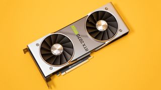 4. Nvidia GeForce RTX 2070 Super on a yellow surface
