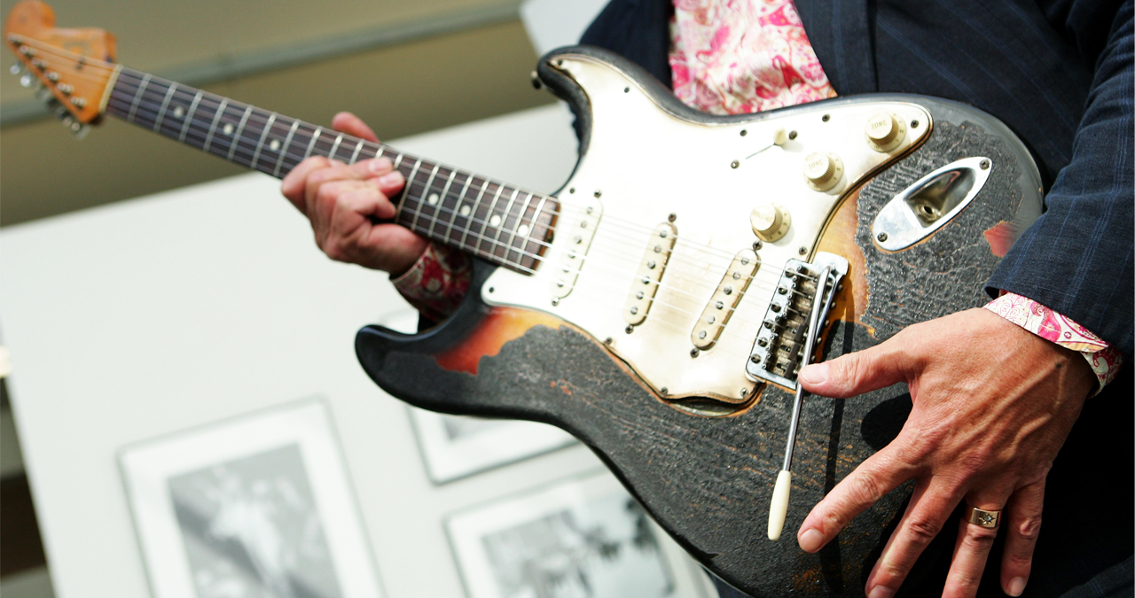 Burned guitar