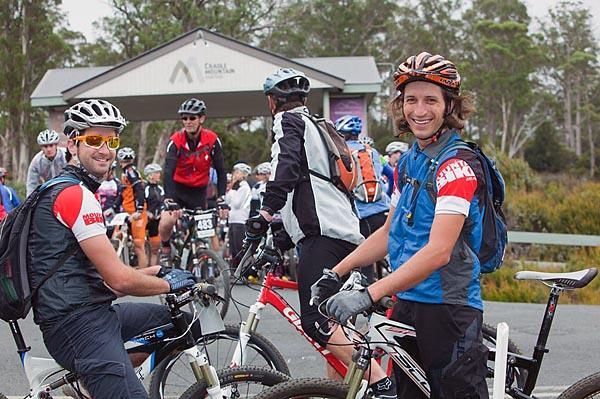 Riders awaited their run into the Cradle Mountain World Heritage listed area.