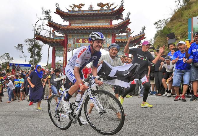 Isaac Bolivar Hernandez (Unitedhealthcare) climbing to Genting Highlands at the Tour de Langkawi