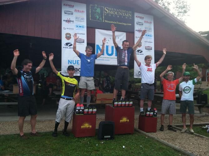 Masters podium at the Shenandoah Mountain 100