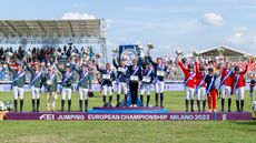 Ireland win silver behind champions Sweden and third placed Austria at the European Showjumping Championships in Milan, Italy