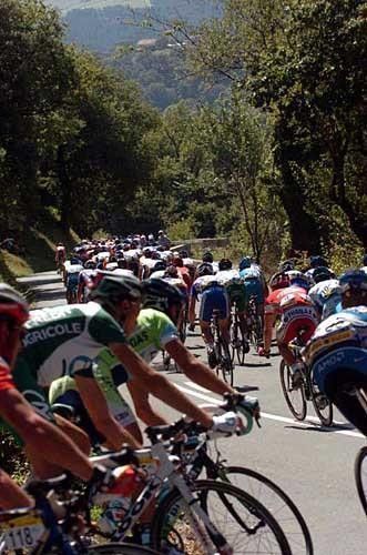 Riders head down the descent