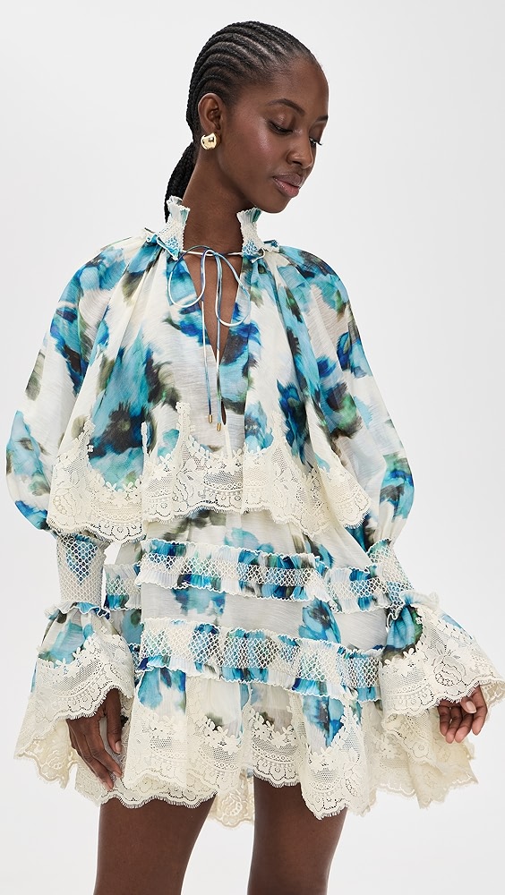 Zimmermann Alchemy Shirred Mini Dress