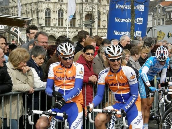 Defending champion Graeme Brown (Rabobank) with teammate Dennis Van Winden