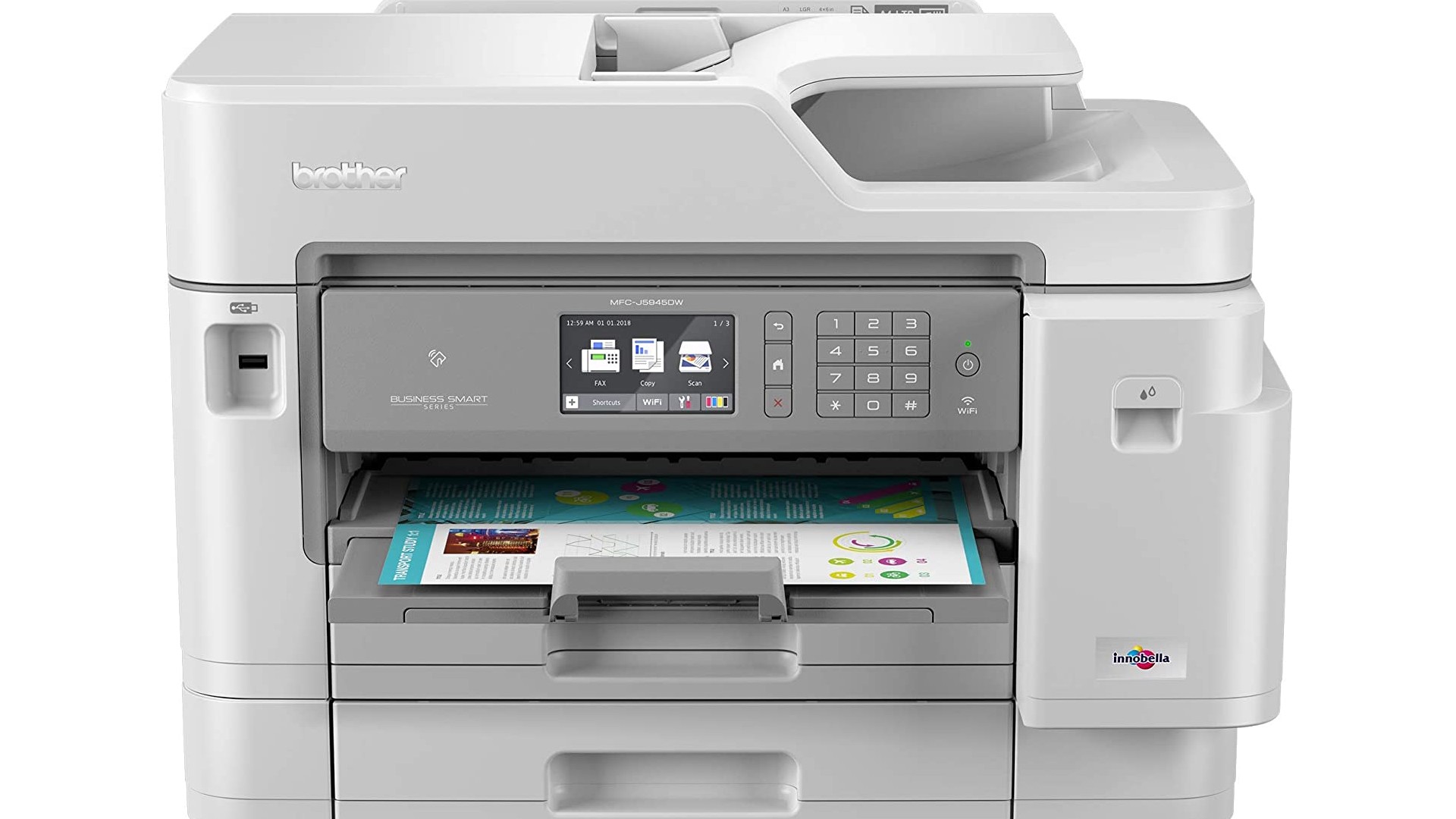 Product shot of the Brother MFC-J5945DW, one of the best all-in-one printers