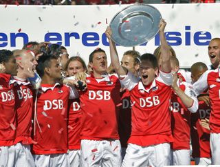 AZ Alkmaar players celebrate after winning the Eredivisie title in 2009.
