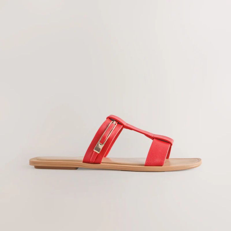 Next , Leather Buckle Trim Sandals